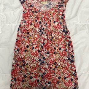 Modcloth Red and Pink Floral Top